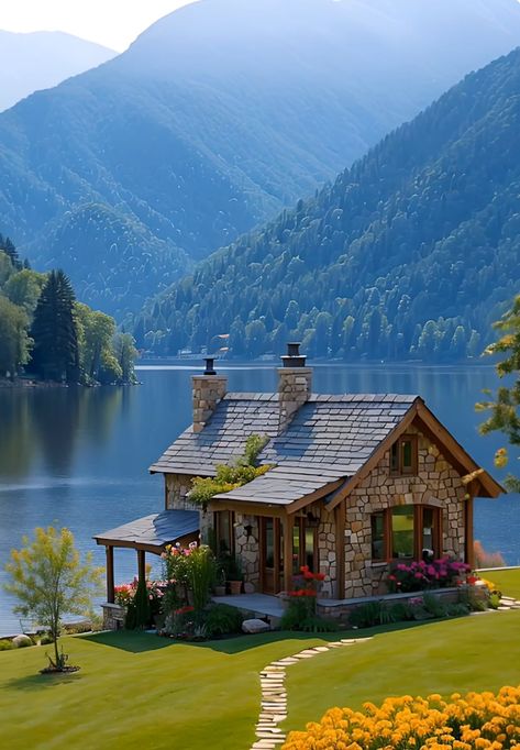 Switzerland House, Dream Life House, Dream Cottage, Countryside House, Village House Design, Cabins And Cottages, Futurism, Dream House Exterior, Alam Yang Indah