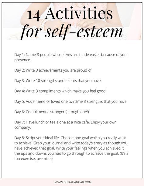 Self Esteem Worksheets, Self Esteem Activities, Building Self Confidence, Building Self Esteem, Therapy Worksheets, Self Confidence Tips, Journal Writing Prompts, Mental And Emotional Health, Self Care Activities