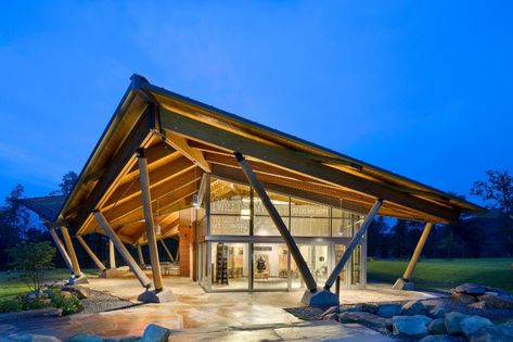 Scott Visitor Center | Lake Flato Visitor Center Architecture, Lake Flato, Olson Kundig, Center Park, The Portal, Cultural Architecture, Tall Trees, Modern Barn, Parking Design