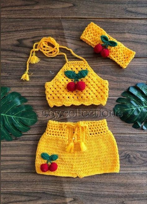 Modern Haken, Crochet Baby Costumes, Baby Frock Pattern, Mode Crochet, Crochet Clothing And Accessories, Haken Baby, Crochet Doll Clothes, Crochet Set