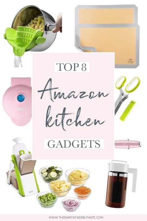 From herb scissors to cute little mini waffle makers, blogger Stephanie Ziajka rounds up 8 of the best Amazon kitchen gadgets (all of which are under $50 and most of which are under $25) on Diary of a Debutante! Click through to read! #amazonhome #kitchen #kitchengadgets Gadgets From Amazon, Pinoy Recipe, White Kitchen Inspiration, Kitchen Essentials List, Under Kitchen Sink Organization, New Kitchen Gadgets, Kitchen Sink Organizer, Must Have Kitchen Gadgets, Kitchen Gadgets Unique