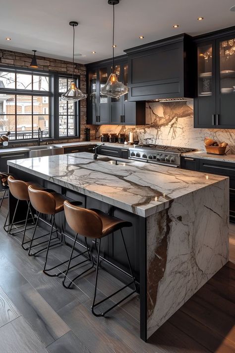 Rustic Kitchens, Condo Decor, Texas House, Design Boards, Modern Kitchen Design Luxury, Kitchen Inspiration Design, Stunning Kitchens, Black Kitchen, Kitchen Design Ideas