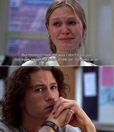 Kat Stratford, 10 Things I Hate About You, Chick Flicks, Movies And Series, Heath Ledger, Movie Lines, Tv Show Quotes, Romance Movies, I Hate You