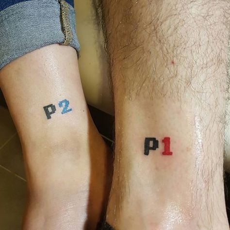 Pacman Tattoo, Bro Tattoos, Best Friend Tattoo Ideas, Friend Tattoo Ideas, Lego Tattoo, Brother And Sister Tattoo Ideas, Meaningful Tattoo Ideas, Best Friend Tattoo, Maching Tattoos