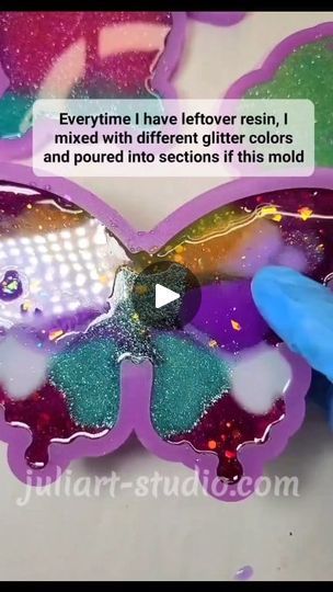 24K views · 710 reactions | Not wasting and drops of resin.

HOLO Large Butterfly Silicone Mold on my website juliart-studio.com. 
.
#holographic #butterfly #glitter #resinpour #resindemolding #demoldingvideo #suncatcher #resincrafting #resina #resinmold #resinmolds #resintips | juliart84 | Jeppe Reil · Summer Energy Holographic Butterfly, Summer Energy, Resin Pour, Largest Butterfly, Resin Projects, Resin Molds, Silicone Mold, Resin Crafts, Suncatchers