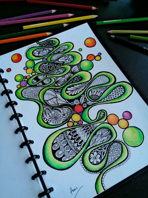 Batik Flora, Color Doodles, Modele Zentangle, Neurology Art, Zen Doodle Patterns, Zentangle Artwork, Zen Tangle, Zen Doodle Art, Sharpie Art