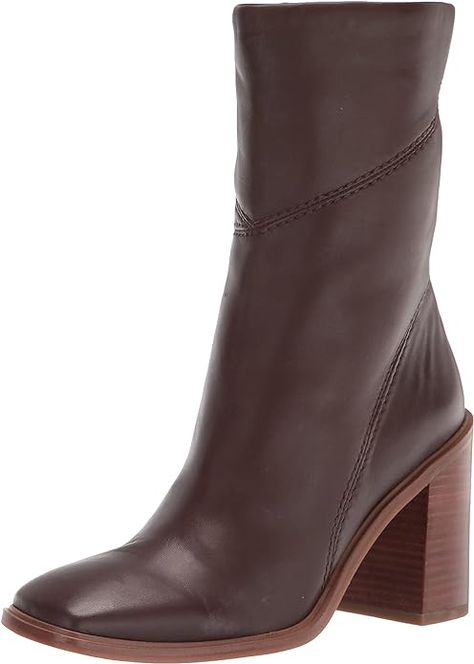 A most-loved mid-calf boot for women. These womens boots with high heels bring a chic touch to dressy and casual looks. Nappa leather, calf leather, suede or synthetic leather upper partially made from recycled materials. Side zip closure for ease. Square toe. Fashion seaming details. 7.17 inch shaft height, 9.84 inch circumference. Note: Measurements based on size 6 boot. Most Comfortable High Heels, Women's Mid Calf Boots, Madewell Boots, 90s Boots, Women Heel Boots, How To Wear Ankle Boots, Brown Leather Heels, Leather Heeled Boots, Square Toe Boots