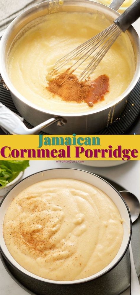 Jamaican Cornmeal Porridge | Jamacian food, Recipes, Jamaican dishes . #Bulgur #Corn_Meal_Porridge #Jamaican_Cornmeal_Porridge_Recipe #Cornmeal_Porridge_Recipes Corn Meal Porridge Jamaican, Jamacian Food Sides, Jamacian Food Recipes, Porridge Jamaican, Jamaican Cornmeal Porridge, Corn Meal Porridge, Cornmeal Porridge Recipes, Recipes Jamaican, Cornmeal Porridge