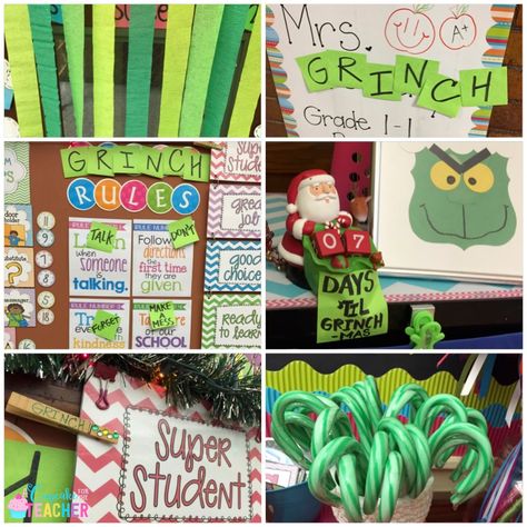 Grinch Day Classroom Transformation, Grinch Day At School, Grinch Day, Grinch Christmas Party, Christmas Units, Christmas Lesson, Grinch Party, Christmas Teaching, Holiday Classroom