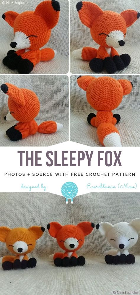 The Sleepy Fox Free Crochet Pattern | Wool Pattern Fennec Fox Crochet Pattern, Woodland Amigurumi Free Pattern, Woodland Creature Crochet Patterns Free, Forest Animal Crochet Patterns, Fox Crochet Pattern Free Amigurumi, Crochet Creatures Free Pattern, Crochet Fox Ears, Crochet Fox Pattern Free, Rabbit Patterns