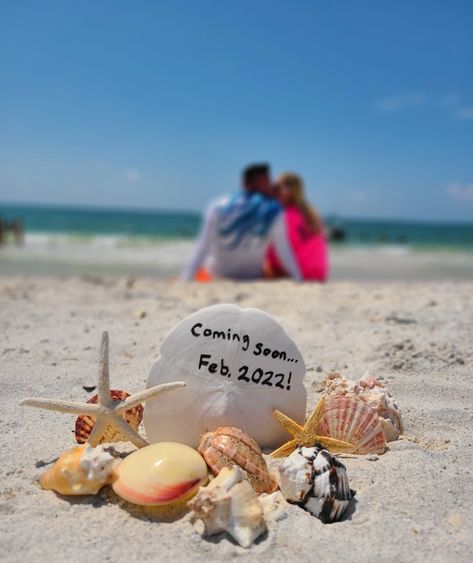 Baby Announcement Beach, Beach Gender Reveal, Beach Baby Announcement, Maternity Shoot Beach, Beach Pregnancy Announcement, Pregnancy Announcement Photography, Beach Maternity Pictures, Baby 2 Announcement, Pregnancy Announcement Pictures