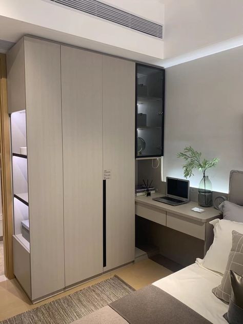 Wardrobe Design With Dressing Table, Small Bedroom Wardrobe, Bedroom Wardrobe Ideas, Small Bedroom Interior, Bedroom Wardrobe Design, Study Table Designs, Modern Cupboard, Study Room Design, Closet Design Layout