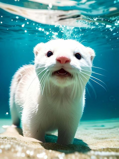 White Otter, Otter Facts, Architecture Study, Fuzzy Animals, Otters Cute, Cat Profile, Cute Ferrets, Baby Otters, Water Animals