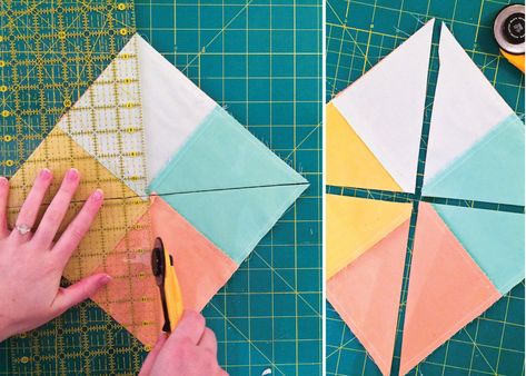 Quarter Square Triangles, Quilting Math, Charm Square Quilt, Triangle Quilt Pattern, Quilt Blocks Easy, Charity Quilts, Quick Quilt, Triangle Quilts, Quilt Tips