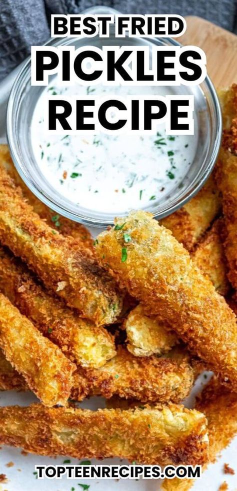 Best Fried Pickles Recipe - Top Recipes Best Fried Pickles Recipe, Best Fried Pickles, Fried Pickle Recipe, Deep Fried Pickles, Fried Pickles Recipe, Pickles Recipe, Pickle Recipe, Appetizers Easy Finger Food, Fried Pickles