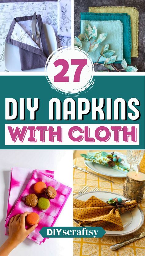 27 DIY Cloth Napkins Ideas For Dining Table Diy Cloth Napkins, Napkins Ideas, Begginer Sewing Projects, Modern Sewing Projects, Summer Sewing Projects, Diy Napkins, Cut Fat, Small Sewing Projects, Cloth Napkin