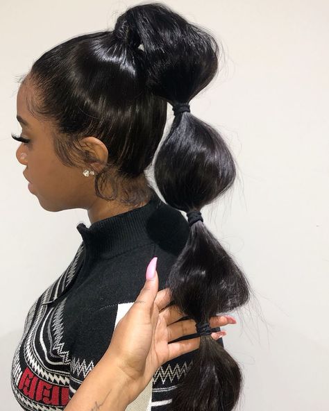 thinnerthelacebetterthemelt™️ on Instagram: “Full lace wig !! 30” Bubble ponytail edition ❤️ Shop www.hairbykele.co.uk” Jasmine Ponytail, Bubble Ponytail, Really Long Hair, Hair Ponytail Styles, Hair Laid, Body Wave Hair, Ponytail Styles, Full Lace Wig, Lace Wig