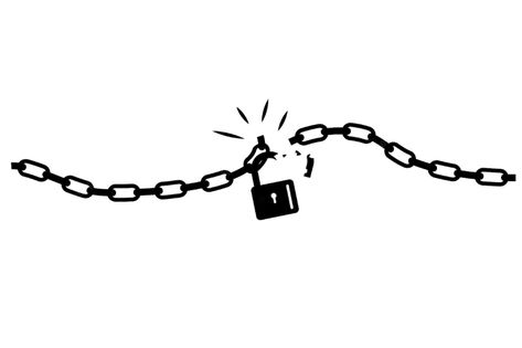 Premium Vector | Simple conceptual illustration, silhouette of chain and broken padlock, isolated on white Broken Chain Illustration, Chain Illustration, Cover Art Ideas, Silhouette Painting, Poster Idea, Conceptual Illustration, Broken Chain, Cover Art, Drawing Sketches