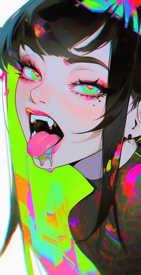 Trippy Anime Art, Modern Graphic Art, Dream Artwork, Pop Art Wallpaper, Cyberpunk Art, Digital Art Anime, Painting Style, Pretty Art, Portrait Art