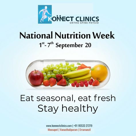 National Nutrition Week, 1st September, Dental Hospital, Eat Fresh, Eat Seasonal, Good Nutrition, Pediatric Dentistry, The Immune System, Cosmetic Dentistry