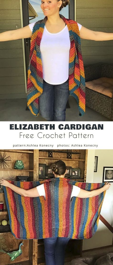 Elizabeth Cardigan, Gilet Crochet, Crochet Shrug Pattern, شال كروشيه, Crochet Vest Pattern, Mode Crochet, Crochet Shawls And Wraps, Crochet Shrug, Cardigan Style