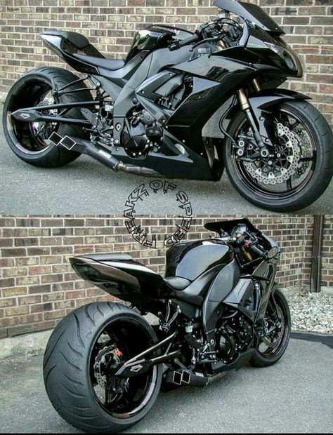 If Darth Vader was a Crotch Rocket! Kawasaki Ninja.. Kawasaki Bikes, Image Moto, Custom Street Bikes, Мотоциклы Cafe Racers, Custom Sport Bikes, Crotch Rocket, Dark Vador, Auto Design, Futuristic Motorcycle