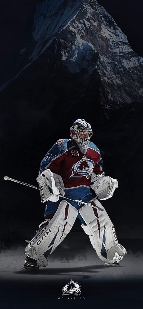 Colorado Avalanche Wallpaper, Hockey Goalie Pads, Avalanche Hockey, Hockey Bedroom, Colorado Avalanche Hockey, Nhl Hockey Teams, Colorado Design, Nhl Wallpaper, Goalie Pads