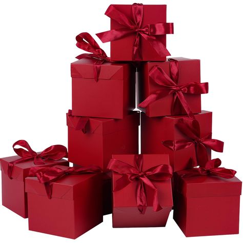 PRICES MAY VARY. Squared Gift Boxes: You will receive 12 6x6x6 inch square gift boxes with lids. Red Gift Boxes with Ribbon: Each box comes with a ribbon, which you can tie into a beautiful bow to surprise a friend or relative who receives your gift. Easy Storage: Our gift boxes fold flat for easy storage and are great for buying in bulk. Suitable for Various Occasions: Our gift boxes with lids are perfect for christmas, valentine’s day, wedding, bridal shower, baby shower, anniversaries, birthd Packing Party, Company Christmas Party, Gift Boxes Decoration, Theatre Gifts, Gift Boxes With Lids, Luxury Christmas Gifts, Christmas Food Gifts, Red Gift Box, Holiday Gift Box