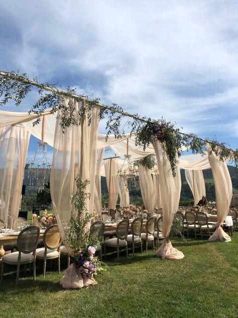 Drapes For Party, Wedding Locations California, Wedding Draping, Draping Wedding, Wedding Setup, Santa Barbara Wedding, Future Wedding Plans, Outdoor Wedding Decorations, Champagne Wedding