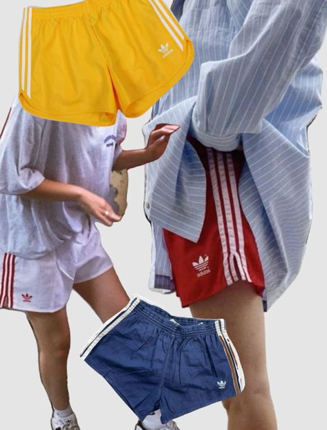 Trend Alert: Track Pants and Shorts – AndBloom Mens Shorts On Women Outfit, Shorts Tracksuit Outfit, Adidas Track Shorts Outfit, Adidas Shorts Women Outfit, Adidas Firebird Pants Outfit, Track Shorts Outfit, Sport Shorts Outfit, Adidas Shorts Outfit, Denise Boomkens