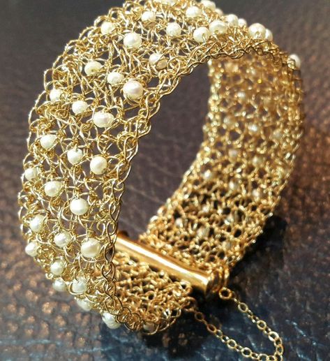 Wedding statement WIDE pearls bracelet Crochet knitted Gold | Etsy Wedding Pearl Bracelet, Bridal Pearl Bracelet, Pearl Gold Bracelet, Bridal Cuff Bracelet, Large Cuff Bracelet, Bridal Cuff, Bridal Bracelet Pearl, Wire Crochet Jewelry, Pearl Bracelet Wedding