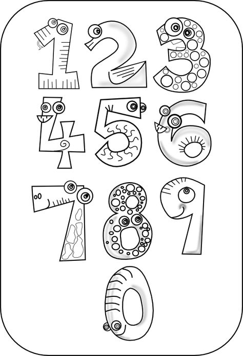 numeros de animales Number Clipart, Drawing Colouring, Funny Numbers, Math Coloring Worksheets, Counting For Kids, Summer Coloring Pages, Math Coloring, Printable Numbers, Math Numbers