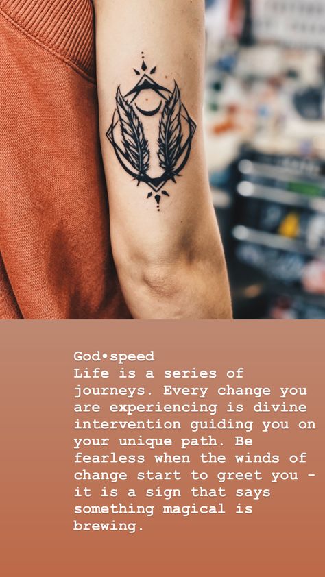 Godspeed Meaning, Godspeed Tattoo Meaning, Godspeed Tattoo, Tattoo Ideas Males, Floral Thigh Tattoos, African Tattoo, Capricorn Tattoo, Street Tattoo, Symbol Tattoo