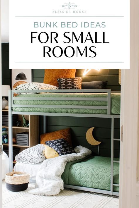 Bunk Beds Twin Over Twin, Bunk Bed Nursery, Guest Bedroom Bunk Beds Room Ideas, Bunk Bed Arrangement Ideas, Brother Sister Bunk Beds Shared Bedrooms, Kids Rooms Bunk Beds, Fun Bunk Bed Ideas, Small Bedroom Sharing Ideas, Brothers Sharing Room Ideas Bunk Bed