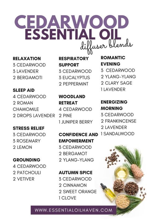 Cedarwood Essential Oil Blends, Cedarwood Diffuser Blends, Lotion Scents, Essential Oil Combinations, Essential Oil Diffuser Blends Recipes, Perfume Recipes, Essential Oils Guide, Losing 40 Pounds, Essential Oils Herbs