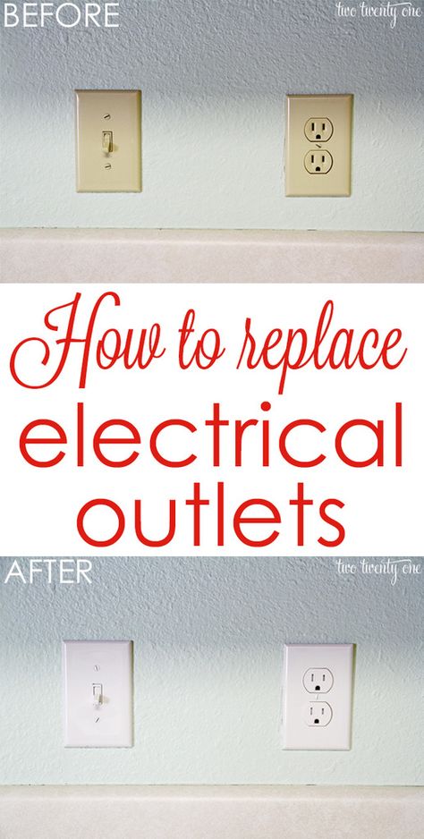 How to Replace Electrical Outlets Easy Home Diy Upgrades, Easy Home Upgrades, Easy Home Improvement Projects, Do It Yourself Home Decor, Easy Home Improvement, Diy Home Improvements, Diy Electrical, Home Fix, Diy Home Repair