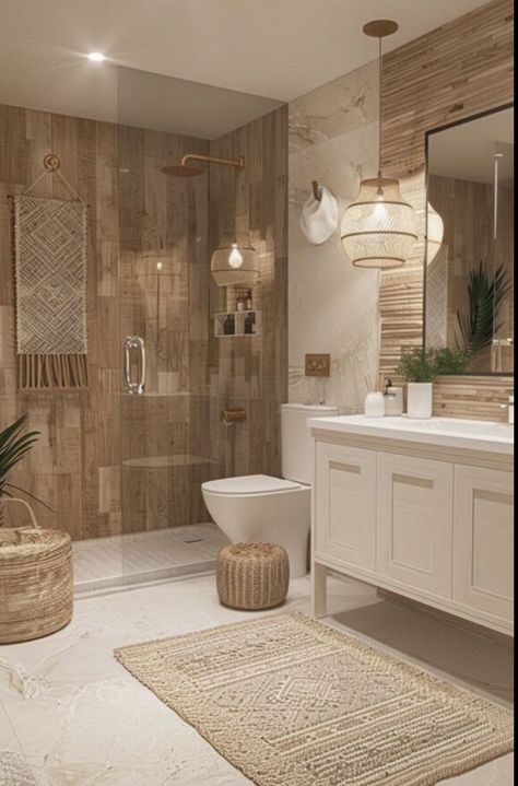 Ibiza Style Bathroom Ideas, Ibiza Bathroom Ideas, Tiled Bathrooms Ideas, Ibiza Interior Design, Baño Aesthetic, Mediterranean Bathroom Design Ideas, Bali Bathroom, Bohemian Bathroom Ideas, Bohemian Bathroom Decor