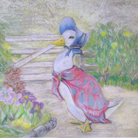 Pastel copy of Beatrix Potter's 'Jemima Puddleduck' Jemima Puddleduck, Beatrix Potter Illustrations, Beatrice Potter, 22 December, Beatrix Potter, Art Drawings Sketches, Artsy Fartsy, Children’s Books, Drawing Sketches