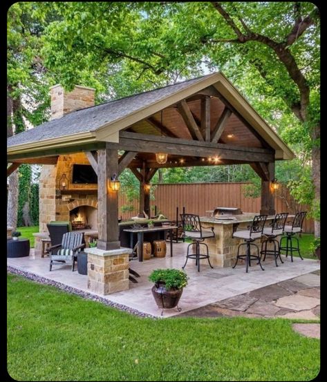 Grill Area, Backyard Gazebo, Backyard Pavilion, Outdoor Kitchen Design Layout, Backyard Pergola, Pergola Patio, Outdoor Kitchen Design, Backyard Patio Designs, Back Patio