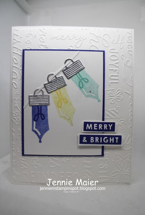 Stampin Up Merry And Bright, Papercraft Christmas Cards, Xmas Tags, Merry Bright Christmas, Christmas Card Crafts, Bright Christmas, Stampin Up Christmas, Christmas Card Design, Fall Holidays