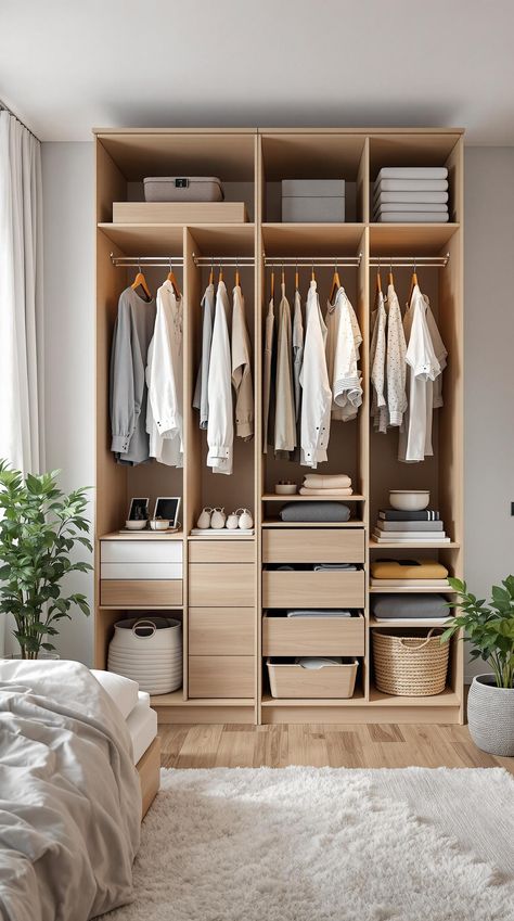 Tiny Bedroom Apartment Ideas Tiny Wardrobe Ideas, Tiny Bedroom Apartment, Wardrobe Small Bedroom, Small Bedroom Closet Ideas, Wardrobes With Sliding Doors, Scandi Wardrobe, Bedroom Apartment Ideas, Foldable Furniture, Sliding Wardrobe Doors