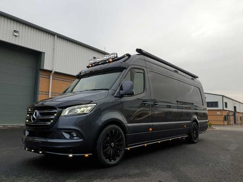 Extra Long Wheel Base Mercedes Sprinter Conversion - Mclaren Sports Homes Ltd | Luxury Sporthome & Motorhome Conversions Side Garage, Adventure Vehicle, Motorhome Conversions, Mercedes Sprinter Camper, Mb Sprinter, Sprinter Conversion, Sprinter Camper, Campervan Life, Vw Crafter