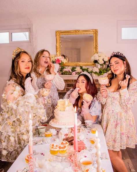 The social season is upon us ✨ Season 3 of Bridgerton premieres May 16th‼️ Who will the diamond of this season be?? 💎 These ladies are my diamonds 🩷 huge thanks to @mynameisaiko @lexybach @brittanyvanhornephotography_ for putting in the work to make this possible!! & @sweetdreambakes for the GORGEOUS cake! 🍰 ————— #bridgerton #bridgertonseason3 #themedshoot #teapartytheme #bridgertontheme #romanticism #regencycore Netflix series, regency inspired aesthetic, lace, pearls Bridgerton Cake, Diamond Of The Season, Tea Party Theme, Inspired Aesthetic, Gorgeous Cakes, Party Photo, Netflix Series, Party Photos, Photo Session