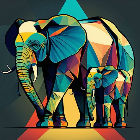 Elephant Pop Art, African Abstract Art, Animal Art Projects, Monochromatic Art, Whimsical Art Paintings, Abstract Art Images, Illustration Art Kids, Dog Pop Art, Art Nouveau Poster