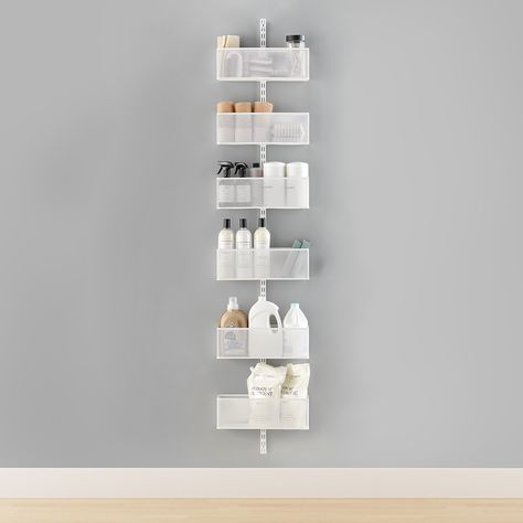 Elfa Utility Large Wall-Mounted Rack | The Container Store Narrow Wall Storage, Utility Closet Organization, Cleaning Closet Organization, Baby Room Closet, Elfa Shelving, Clothes Shelves, New Home Checklist, Utility Closet, Clothes Racks