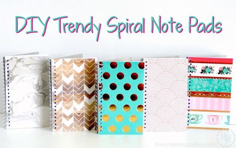 Spiral Notebook Cover Diy, Diy Spiral Notebook, Notebook Cover Diy, Diy Notebooks, Note Pad Holder, Diy Crafts Vintage, Note Pad Covers, Note Pad Design, Diy School