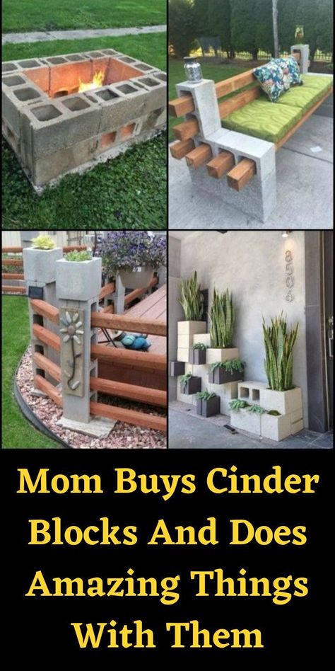 Cinder Block Projects to Upgrade Any Home Cinderblock Planter, Cinder Block Shelves, Cinder Blocks Diy, Cinder Block Furniture, Cinder Block Fire Pit, Cinder Block Bench, Painted Concrete Steps, Painting Front Porch, Cinder Block Garden