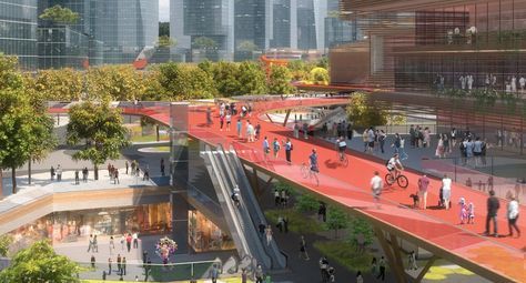 Sky Walk, Pedestrian Bridge, Parking Design, Business District, Future City, Urban Planning, Green Building, Daegu, Green Design