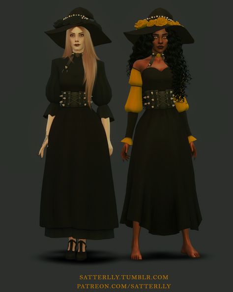 Set - The Witching Hour (part 2) Sims 4 Witch Outfit, Sims 4 Witch Cc, Sims Outfits, Ts4 Clothes, Sims Inspiration, Cc Folder, The Witching Hour, Cc Mods, Sims 4 Game Mods