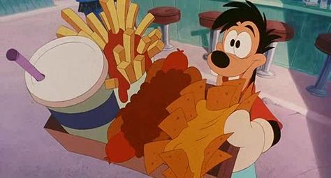 Amusement Park Food, The Goofy Movie, Max Goofy, Goofy Pfp, Goof Troop, Goofy Disney, Food Cartoon, Goofy Movie, 80s Cartoon